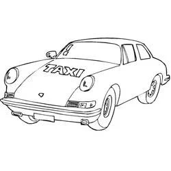 Vintage taxi car with rounded headlights coloring page