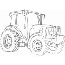 Tractor with large wheels and cabin coloring page