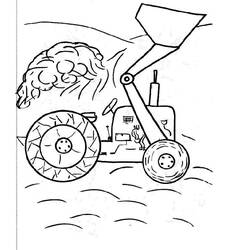 Tractor with front loader bucket coloring page