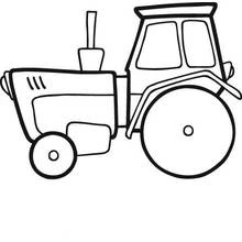 Tractor with cabin and large wheels coloring page