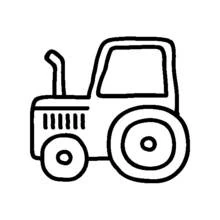Classic tractor with round wheels coloring page
