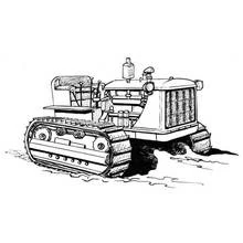 Tractor with caterpillar tracks coloring page