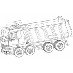 Dump truck with tipping bed coloring page