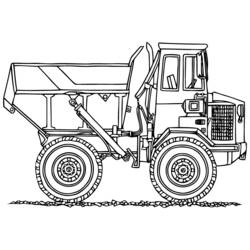 Dump truck with tilted bed coloring page
