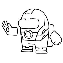 Among Us Iron Man crewmate coloring page