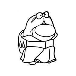 Among Us character dressed as a princess coloring page