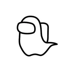 Among Us character with wavy cape coloring page