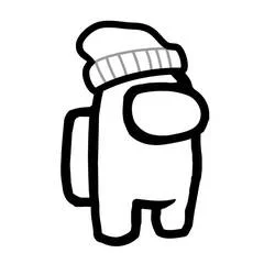 Among Us character wearing a beanie coloring page