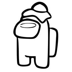 Among Us character wearing a fried egg hat coloring page
