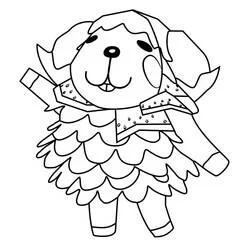 Wendy the sheep waving happily coloring page