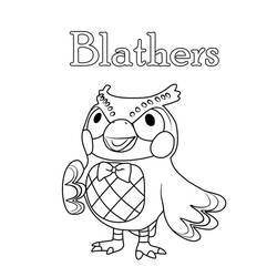 Blathers the owl with a bow tie coloring page