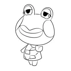 Jambette the frog smiling coloring page