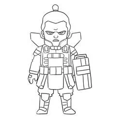 Gibraltar in armored combat gear coloring page