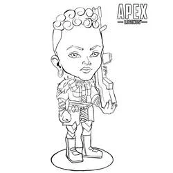 Bangalore chibi with rifle from Apex Legends coloring page