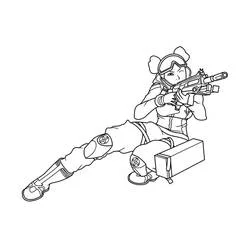 Horizon aiming her weapon coloring page