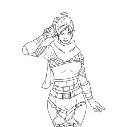Wraith holding her weapon near her head coloring page
