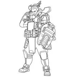 Gibraltar in heavy combat armor coloring page