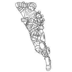 Mirage in mid-air action pose coloring page