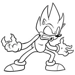Dark Sonic - Free printable coloring pages