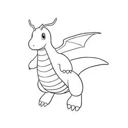 Dragonite standing calmly coloring page