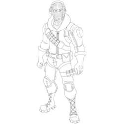 Fortnite skin with ski mask and fur collar coloring page