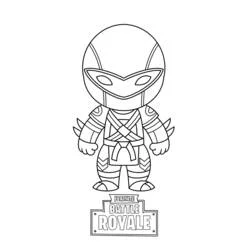 Fortnite chibi character standing with helmet coloring page