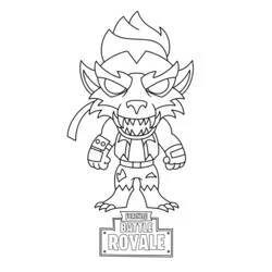 Fortnite wolf skin standing menacingly coloring page