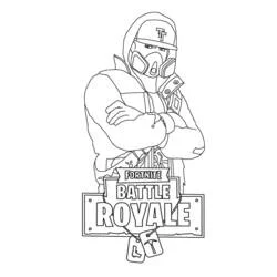 Fortnite character with cap and mask coloring page