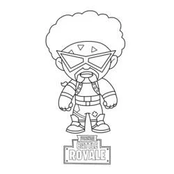 Fortnite character with afro and mask coloring page