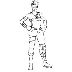 Fortnite female character standing confidently coloring page
