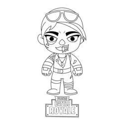 Fortnite zombie-style skin standing coloring page