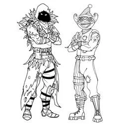 Fortnite Nevermore Soldier and Peekaboo Outfit coloring page