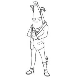 Agent Peely standing with crossed arms coloring page