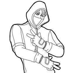 IKONIK skin making a hand gesture coloring page