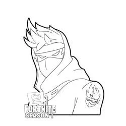 Raven from Fortnite in close-up coloring page