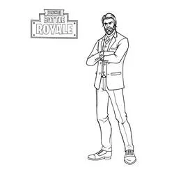 The Reaper standing in a suit coloring page