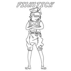 Fishstick standing with arms crossed coloring page