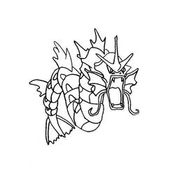 Gyarados with open jaws and long body coloring page