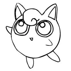 Jigglypuff with big eyes coloring page