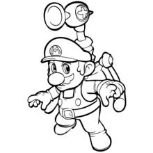 Mario with his water-spraying backpack device coloring page