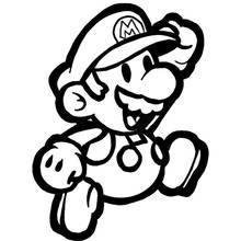 Mario Bros jumping and tipping his cap coloring page
