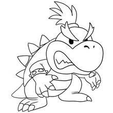 Bowser Jr. in a fierce fighting stance coloring page