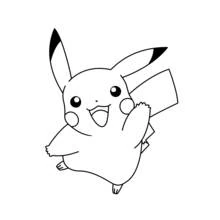 Pikachu waving happily coloring page