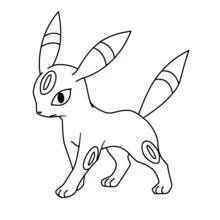 Umbreon standing in profile coloring page