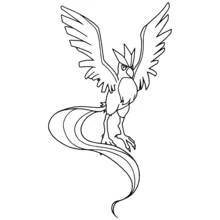 Articuno spreading its wings coloring page