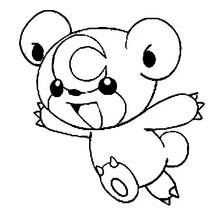 Teddiursa jumping with a big smile coloring page