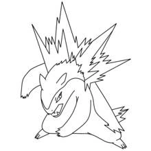 Typhlosion in a fierce battle stance coloring page