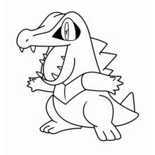 Totodile with mouth wide open coloring page