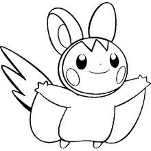 Emolga smiling with open arms coloring page