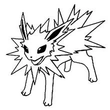 Jolteon standing alert coloring page